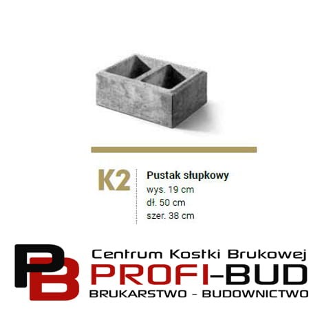 CUBO K2 pustak słupkowy 50x38x19cm